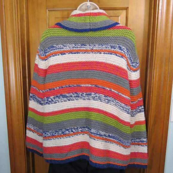 Habitat Women's Rustic Stripes Foldover Cowl Neck Sweater Multi Color Size Med - Picture 6 of 10